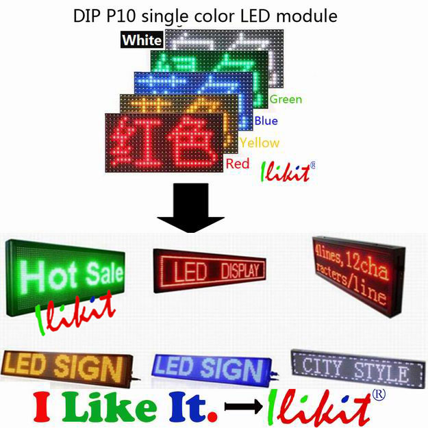 Model No.: DIP P10 LED monocolor small sign